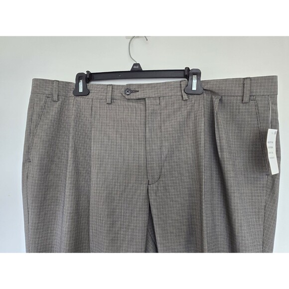 Lauren Ralph Lauren Pants Mens 42x30 Neil Dress Brown Pleated Houndstooth NWT - Picture 2 of 7